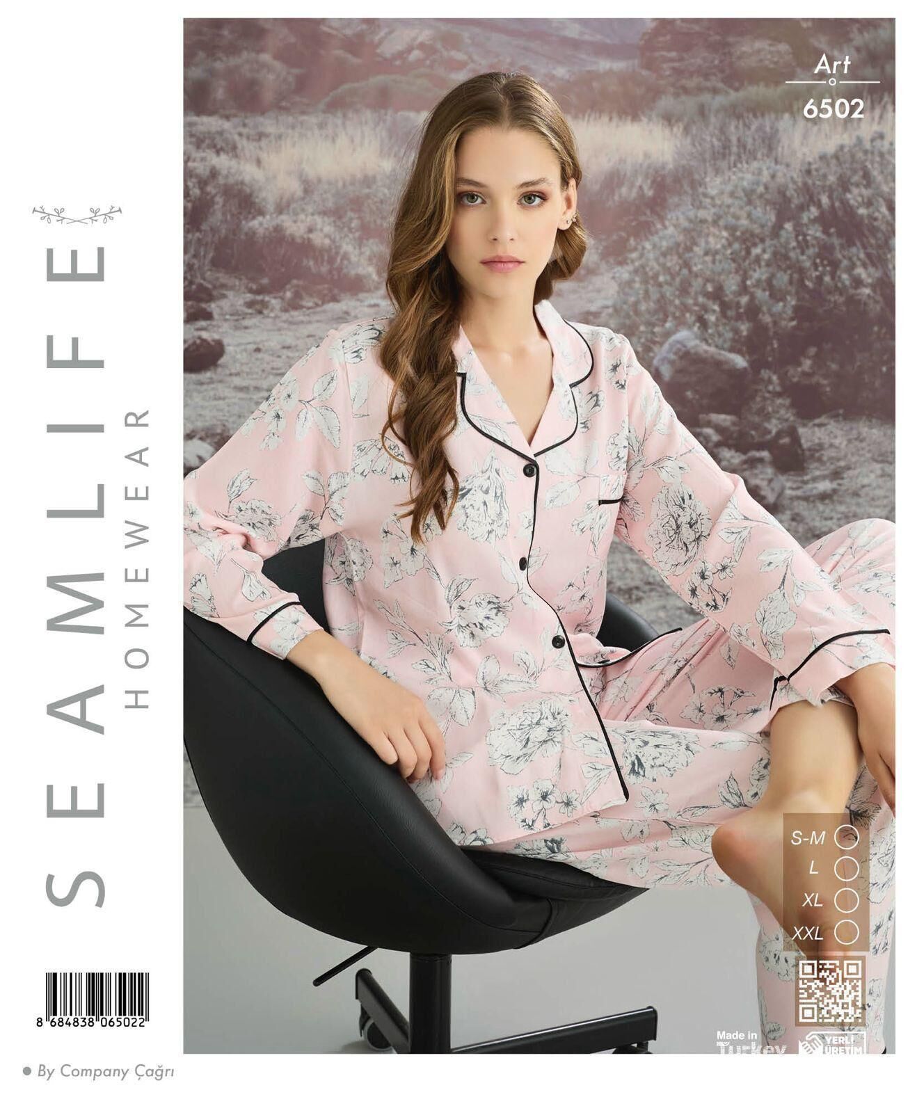 Seamlife Bayan Uzun Kol Viskon Pijama Takımı