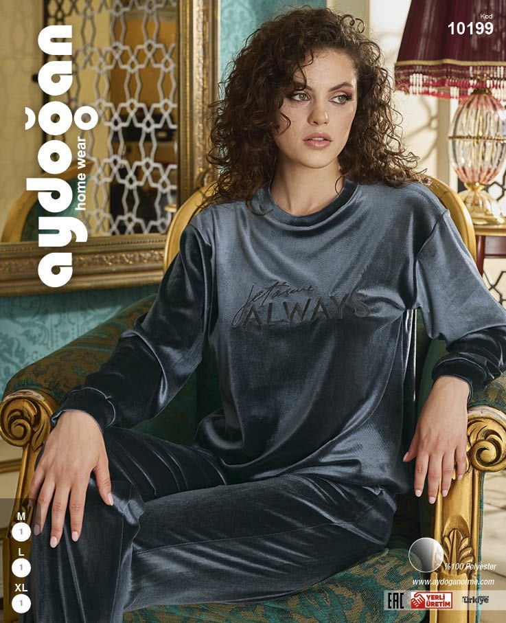 Aydoğan 10199 Bayan Kadife Pijama Takım