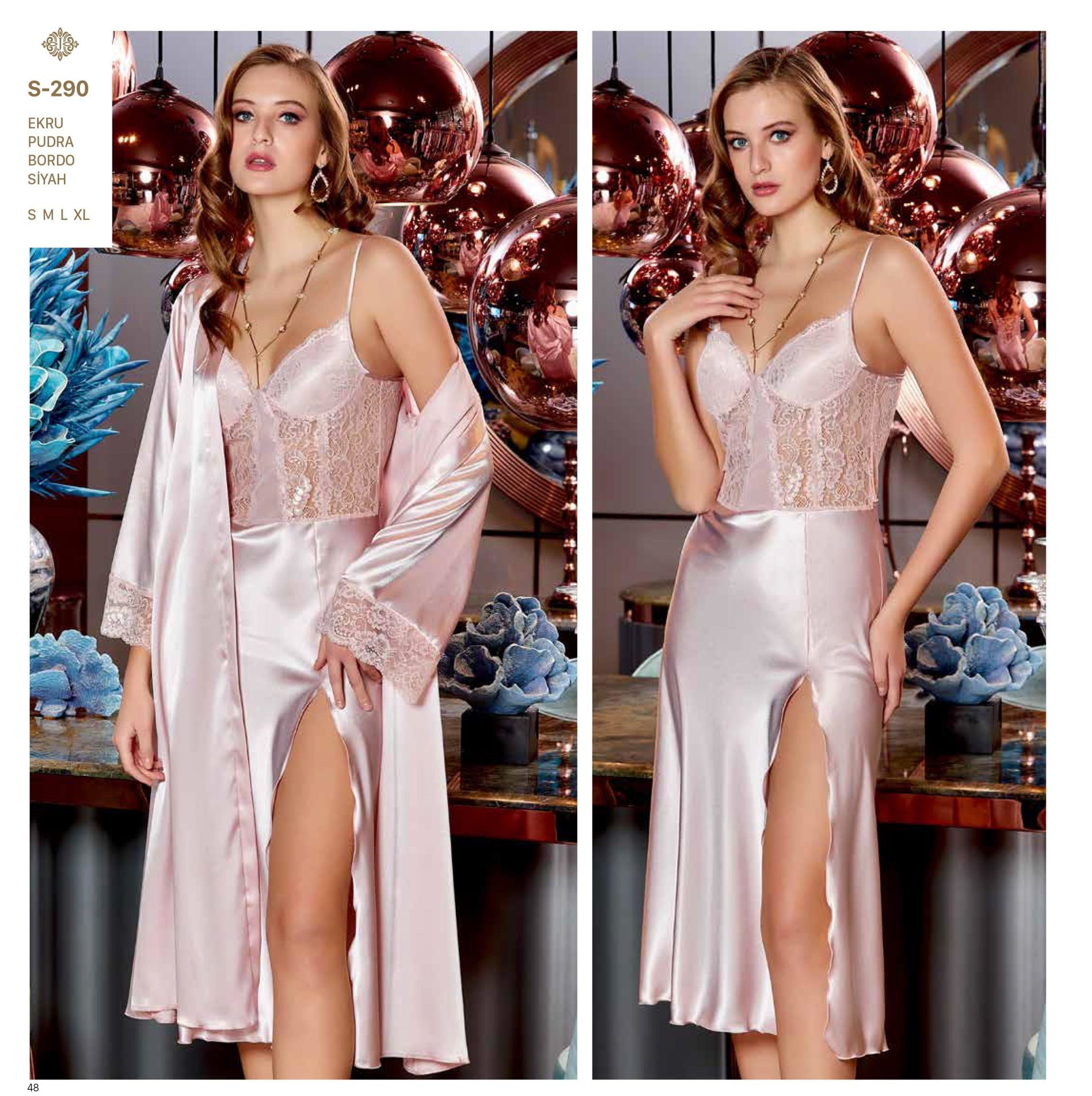 Jeremi S290 Saten Dantelli 6 Lı Set -PUDRA - -- L