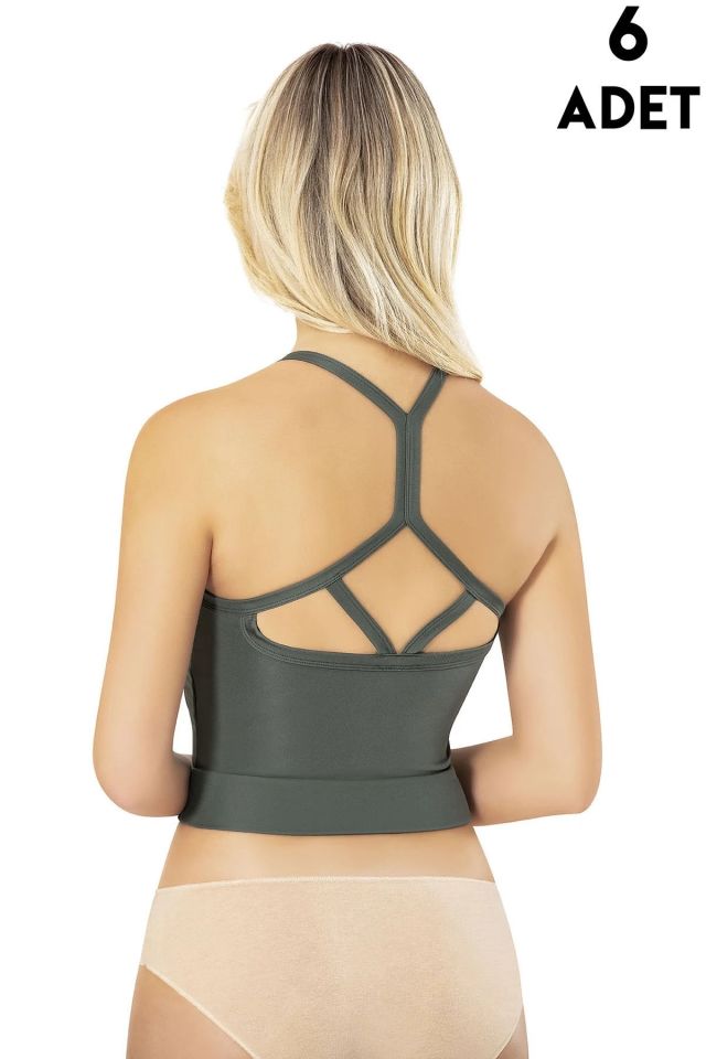 Kota 6803 Bayan Dalgıç Modelli Pedli Krop -ÇAĞLA - - XL
