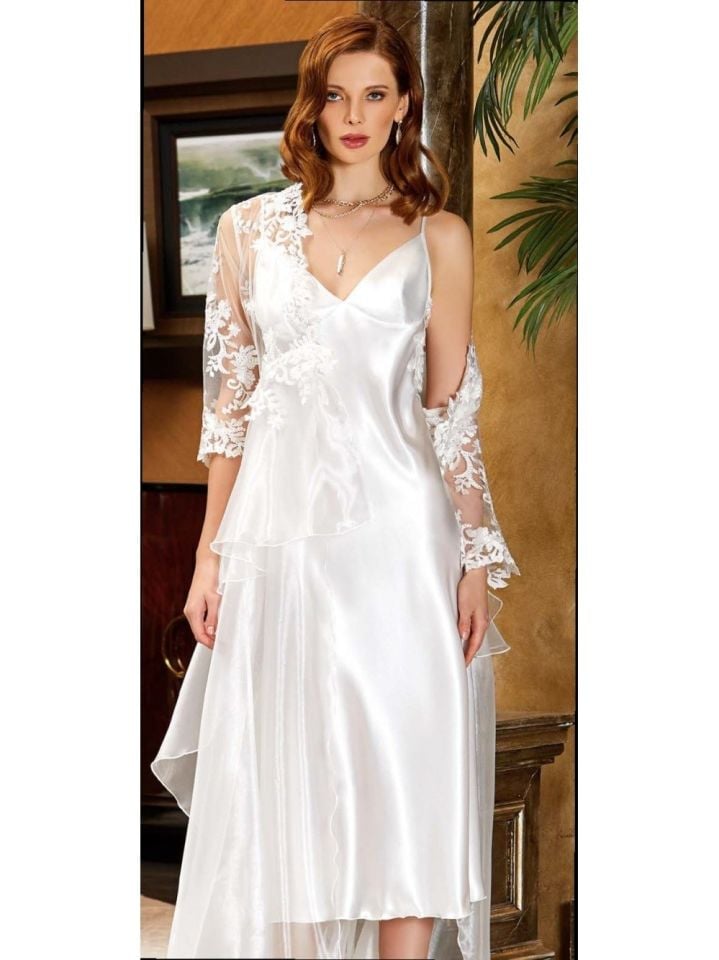 JEREMİ 905 SATEN DANTELLİ 6 Lİ SET KREM S