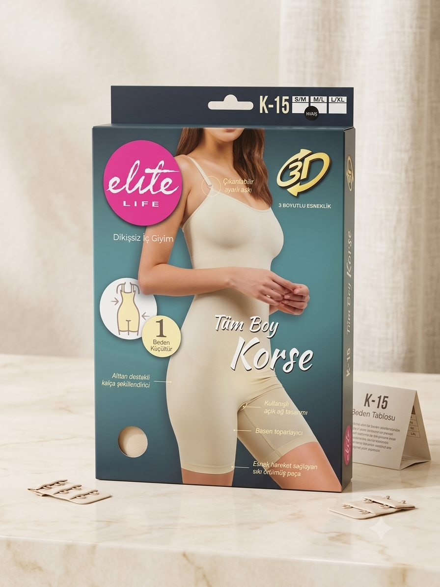 Elite Life 898 K-15 Göğüs Kapalı Boy Korse