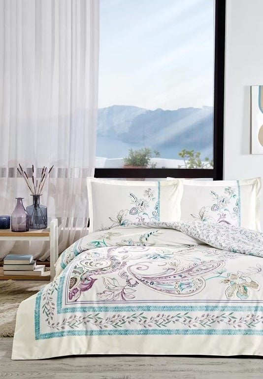 Özdilek Çift Kişilik Ranforce Nevresim Takımı Flor Bohemia Lila