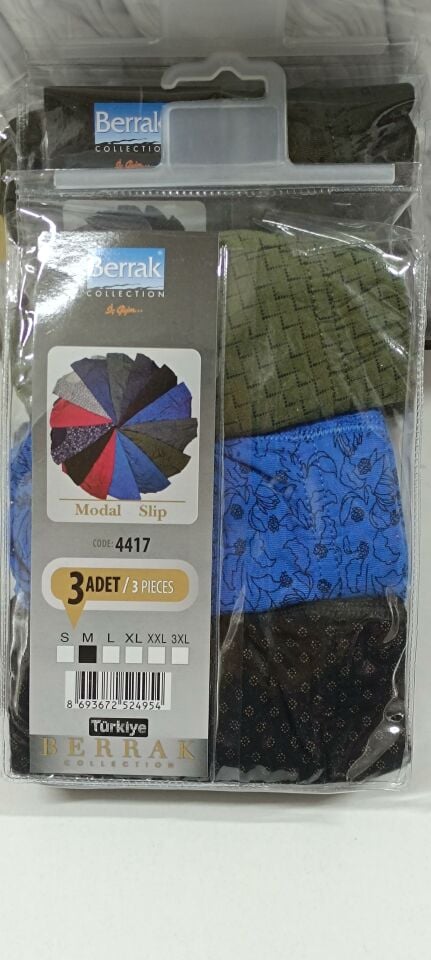 Berrak 4417 Erkek Modal 3 Lü Slip
