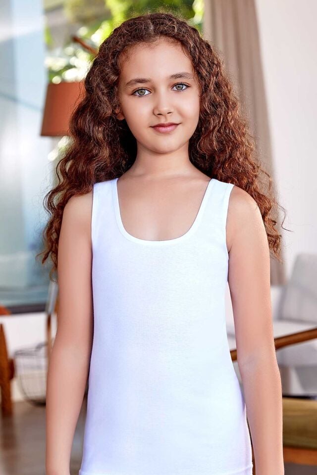 Berrak 5657 kız çocuk 3lü geniş askılı atlet