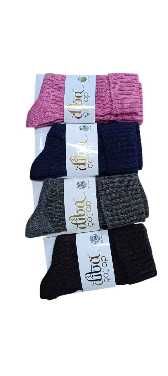 Diba 606 Bayan Lamswool Kabartma Bot Çorap