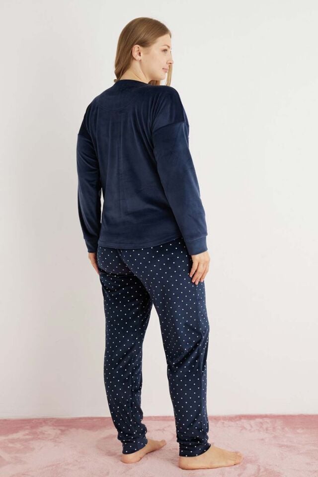 Pijamoni 4230 Bayan Kadife Pijama Takımı