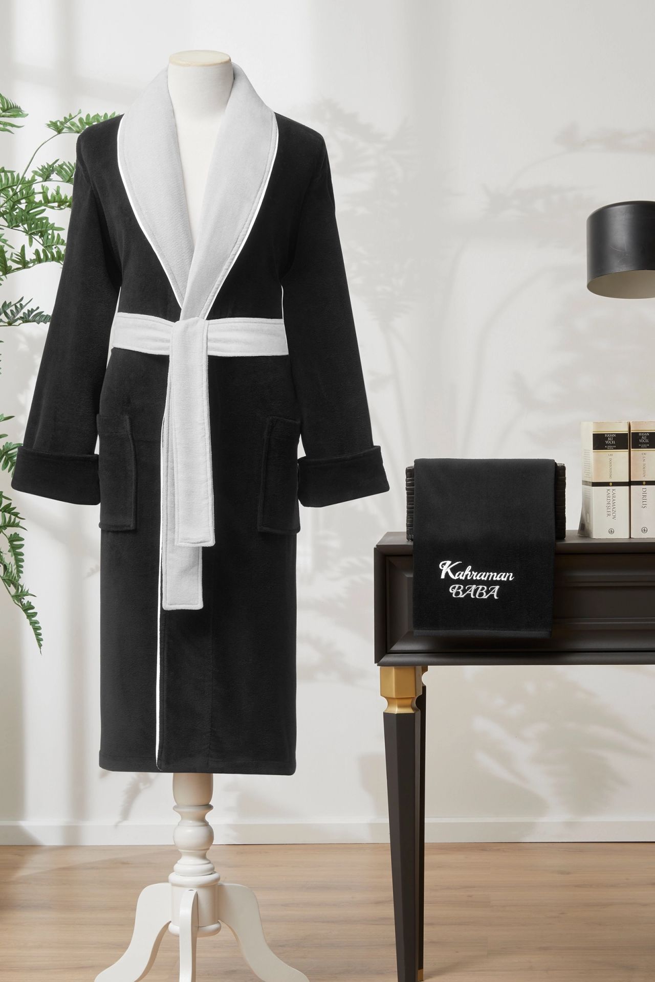 Özdilek Benim Kahraman Babam Siyah Bornoz Seti L