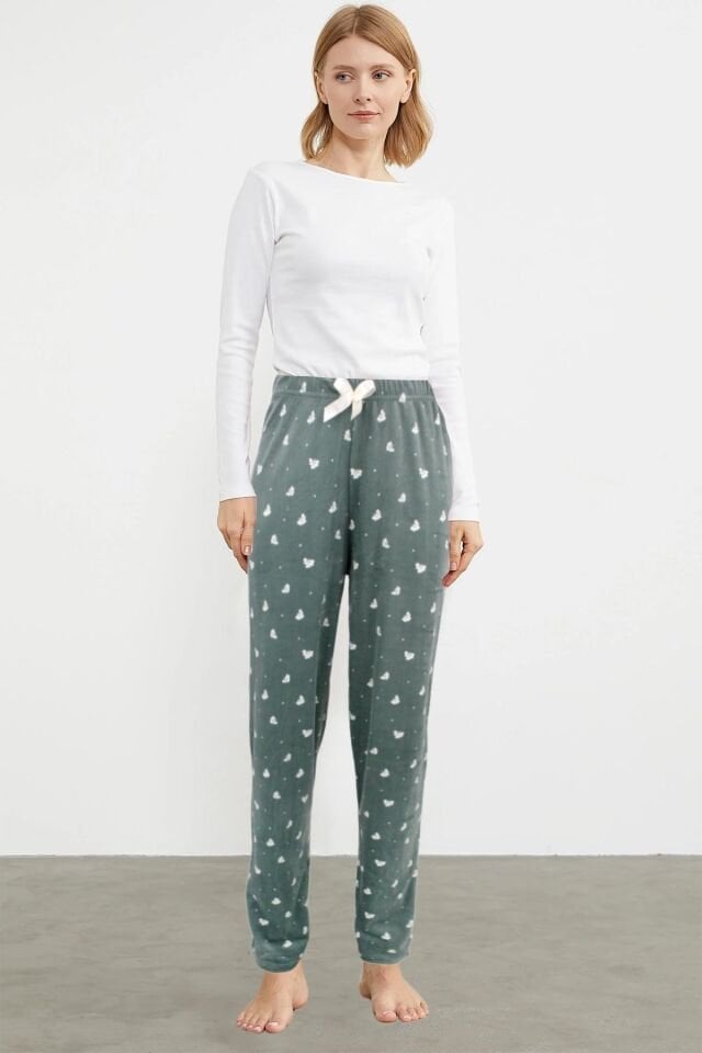 Pijamoni 465 Bayan Kadife Tek Alt