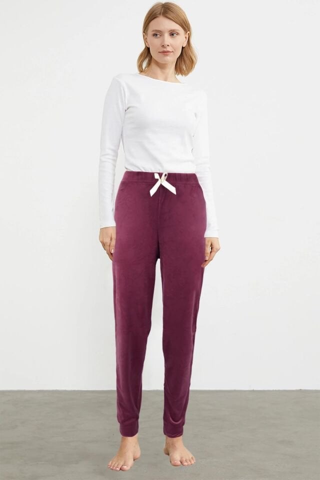 Pijamoni 476 Bayan Kadife Tek Alt