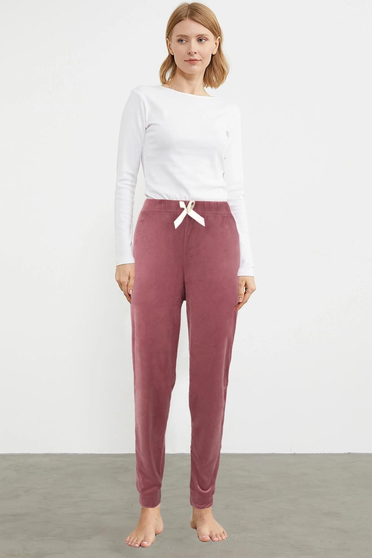 Pijamoni 476 Bayan Kadife Tek Alt