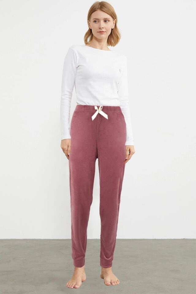 Pijamoni 476 Bayan Kadife Tek Alt