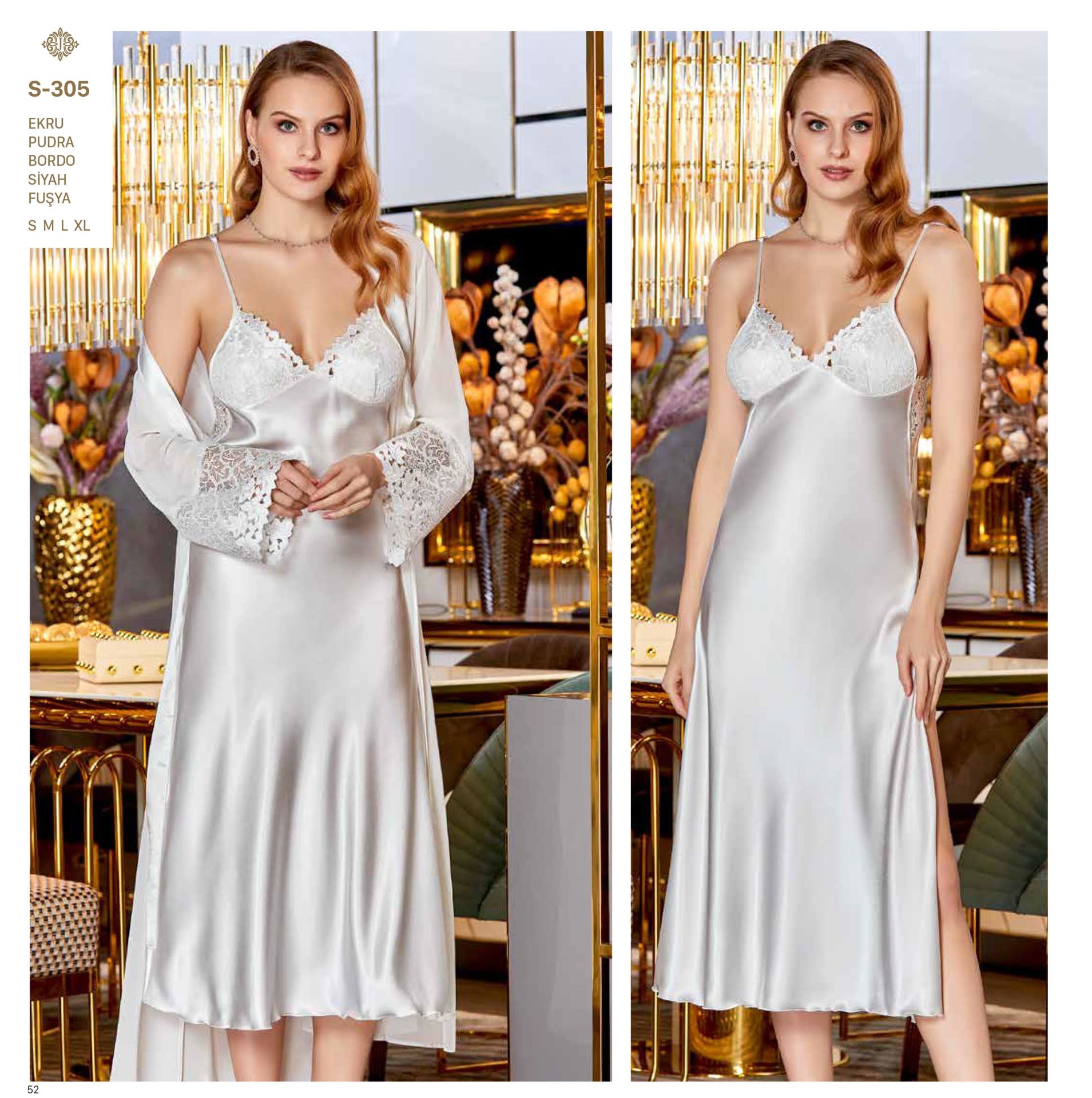 Jeremi S305 Saten Dantelli 6 Lı Set --EKRU - -- L