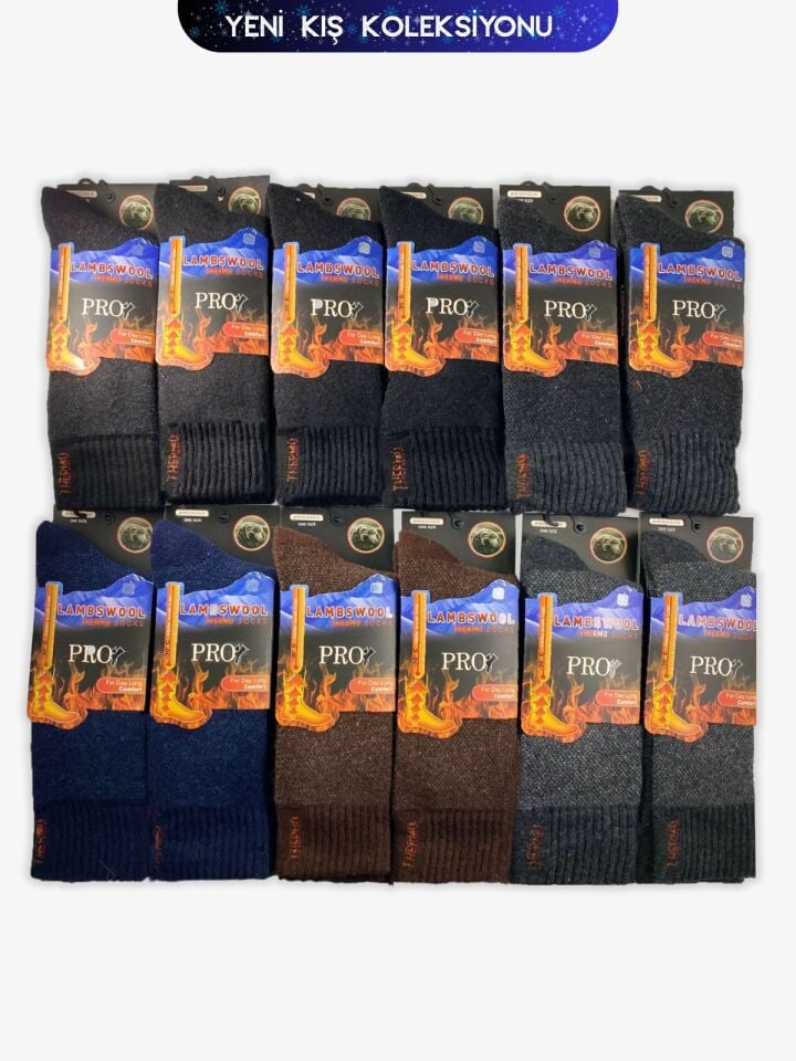 Pro 13903 erkek termal lamswool çorap