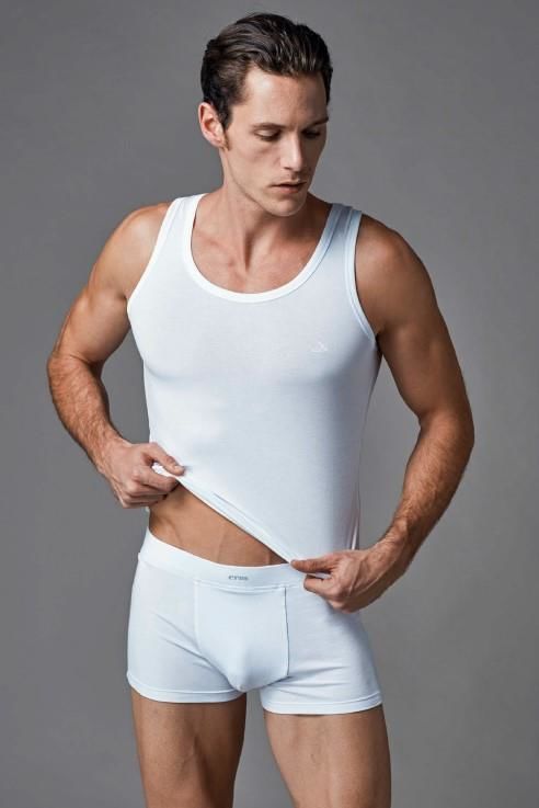 Eros 104 Erkek Askılı Boxer Takımı -BEYAZ - - M