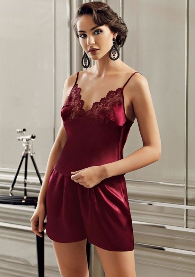 PERİN 9300 SATEN 6LI TAKIM -BORDO - -- M