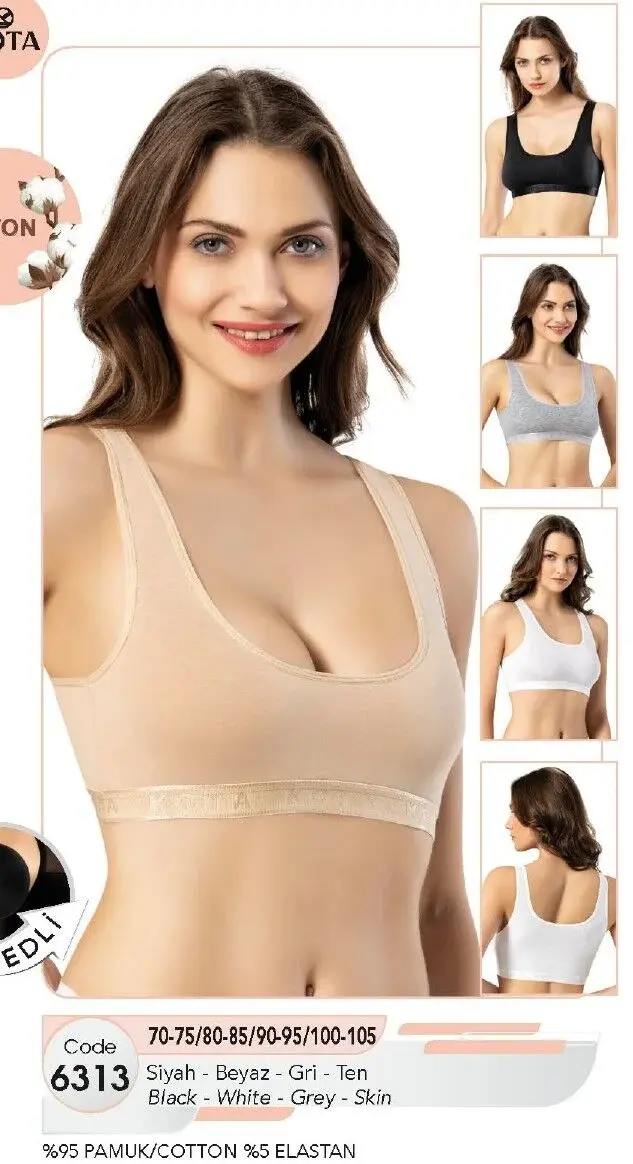 Kota 6313 Bayan Geniş Askılı Pedli Büstiyer