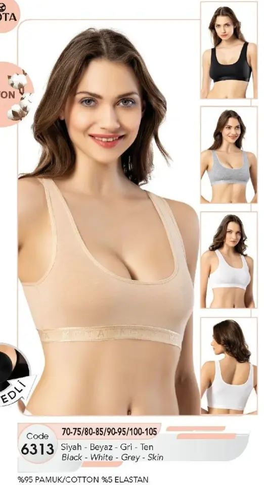 Kota 6313 Bayan Geniş Askılı Pedli Büstiyer