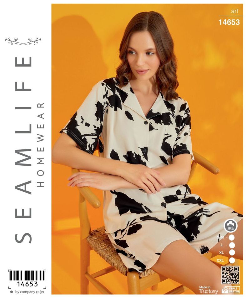 Seamlife Kadın Dokuma Şortlu Pijama Takım