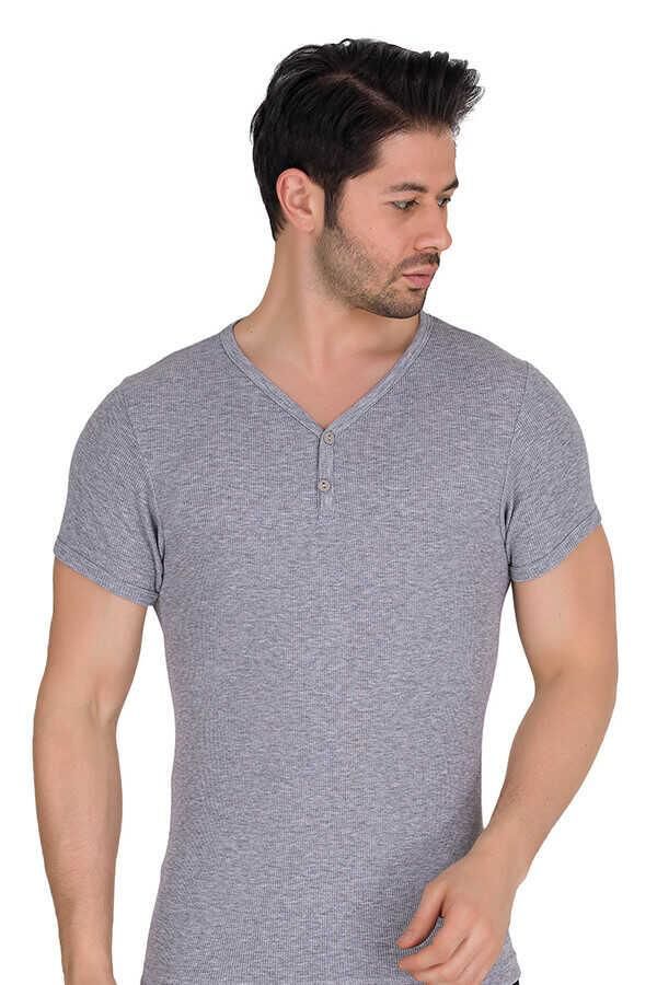 Berrak 1045 Erkek Kaşkorse T-shirt -GRİML - - S