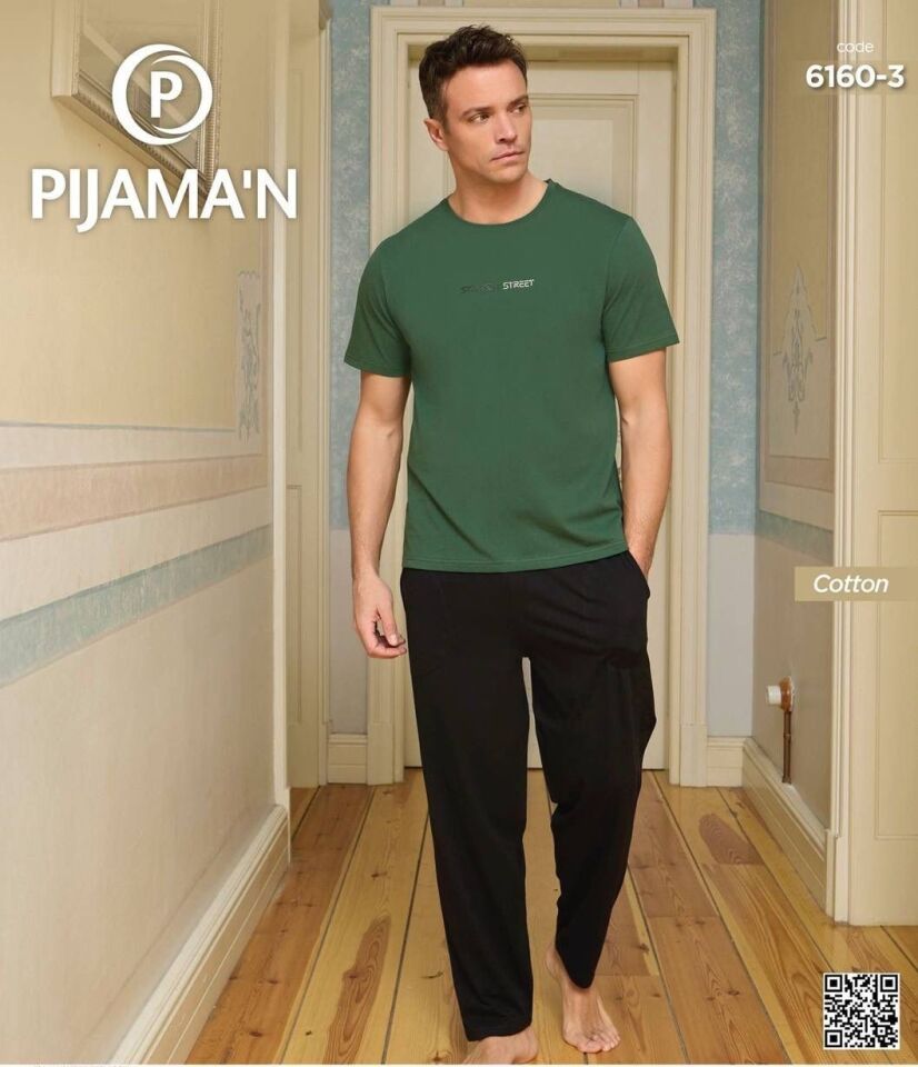 Pijamoni 6160 Erkek Kısa Kol Pijama Takımı
