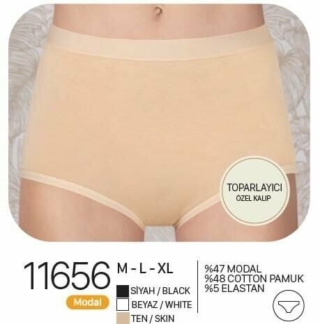 Berrak 11656 Bayan Toparlayıcı Külot -SİYAH - -2XL