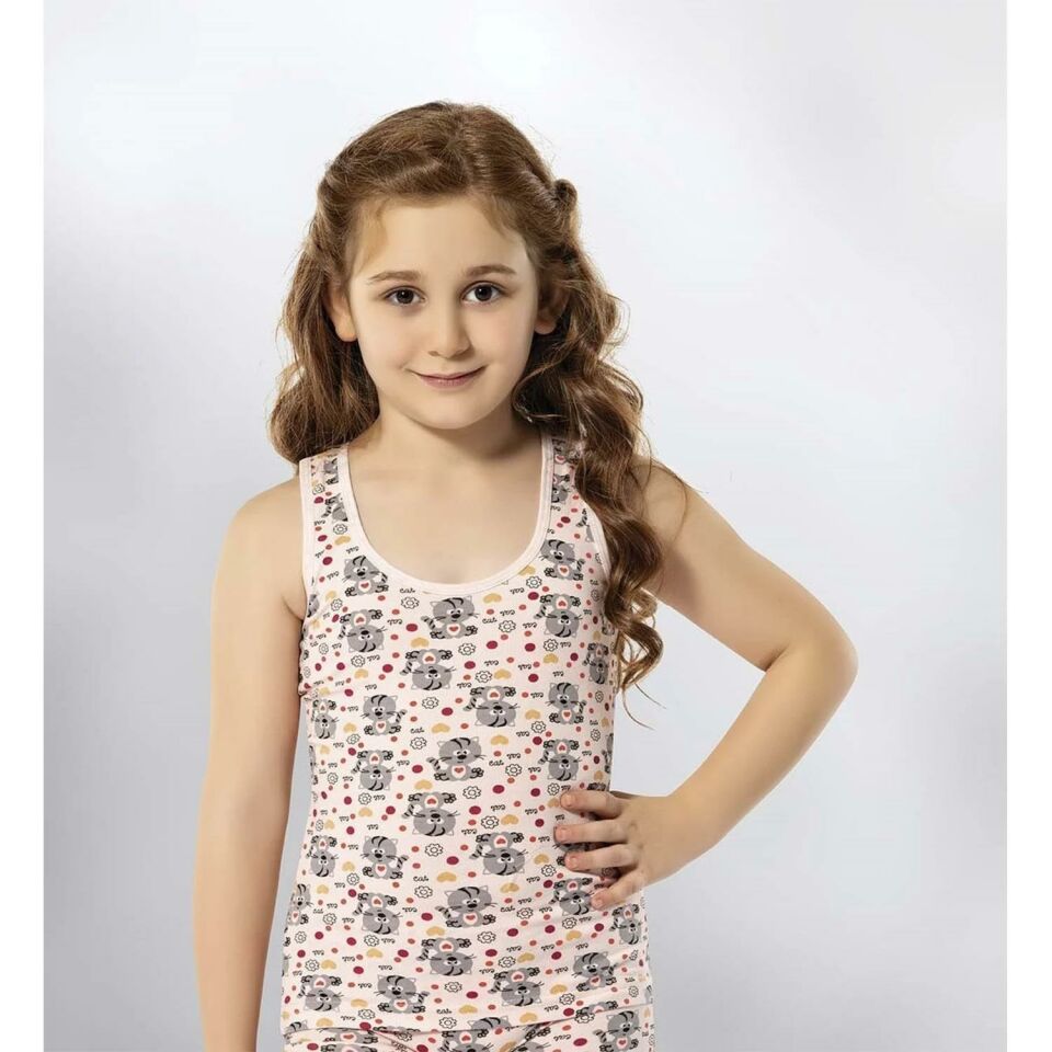 KOTA 3412 KIZ BASKILI GENİŞ ASKILI ATLET