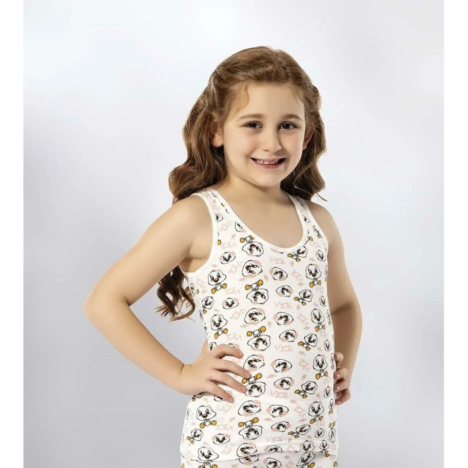 KOTA 3412 KIZ BASKILI GENİŞ ASKILI ATLET