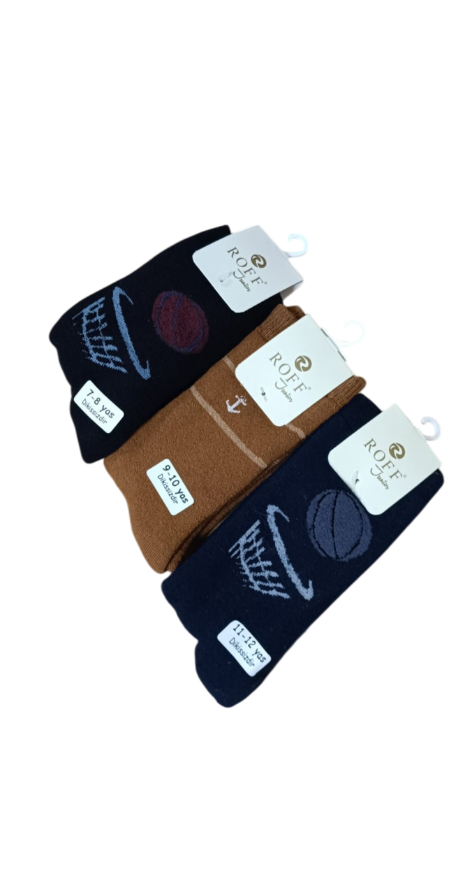 ROFF POTA ÇOCUK HAVLU ERKEK ÇORAP 7-9-11