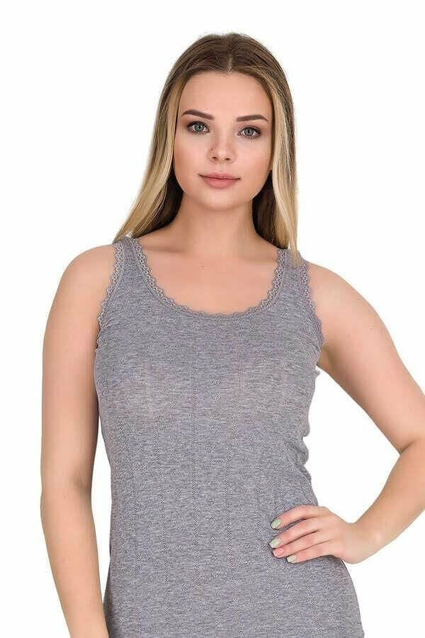 Berrak 8049 Bayan Geniş Askı Atlet -GRİML - -3XL