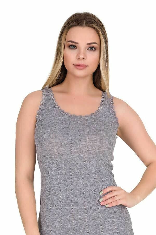 Berrak 8049 Bayan Geniş Askı Atlet -GRİML - -3XL