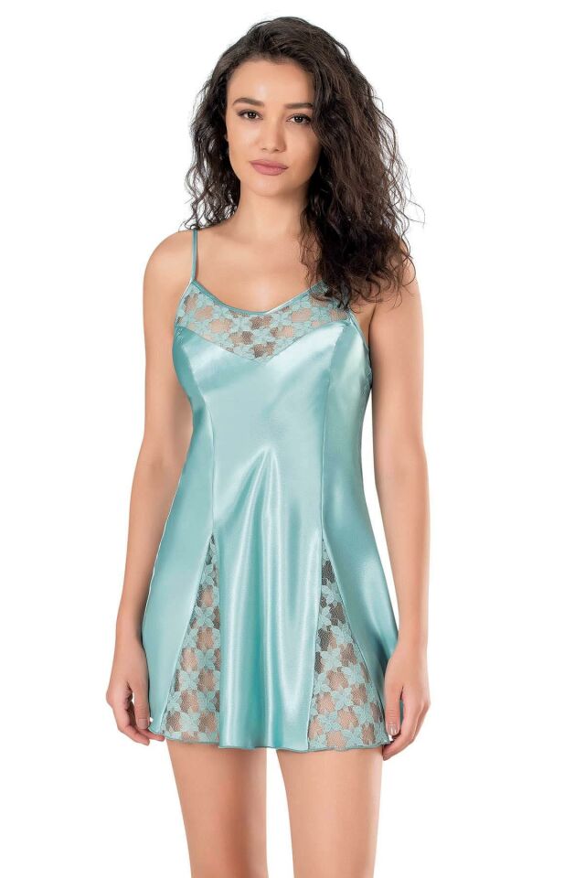 Primoda 8143 Saten Gecelik - XL - - AQUA