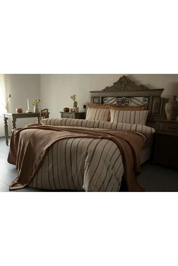 Özdilek PİKELİ NEVRESİM TAKIMI. SAILOR KREM ÇİFT KİŞİLİK