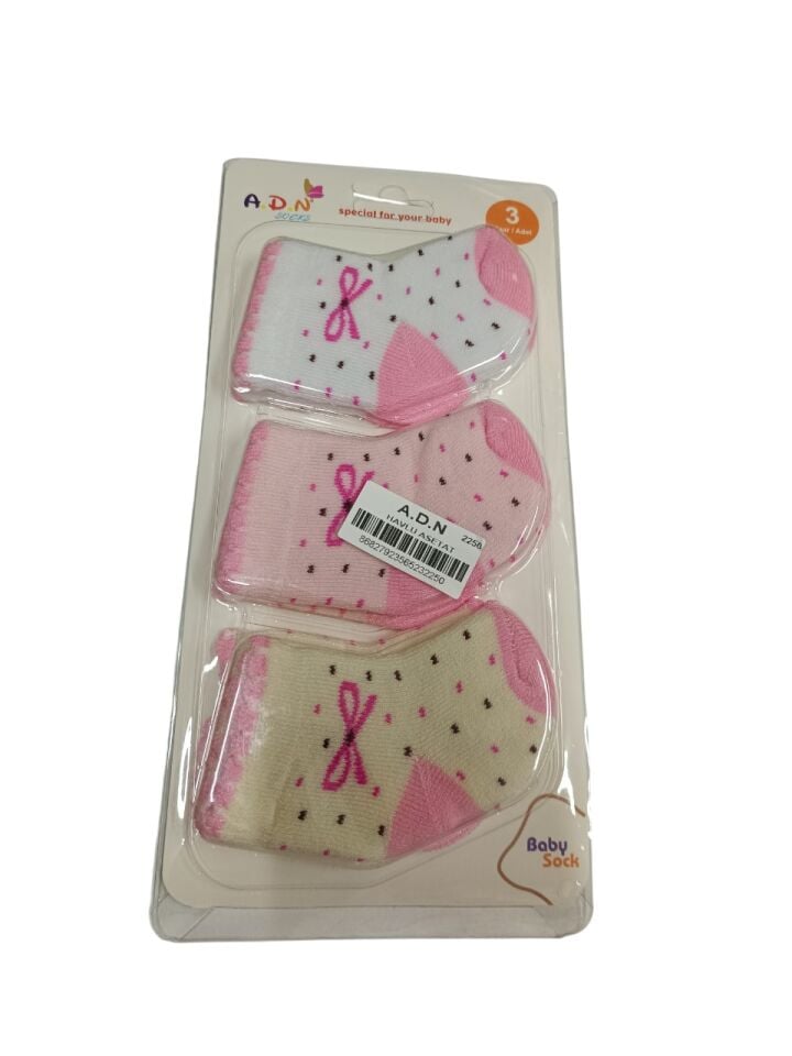 Adn 2250 Bebe 3lü Havlu Çorap
