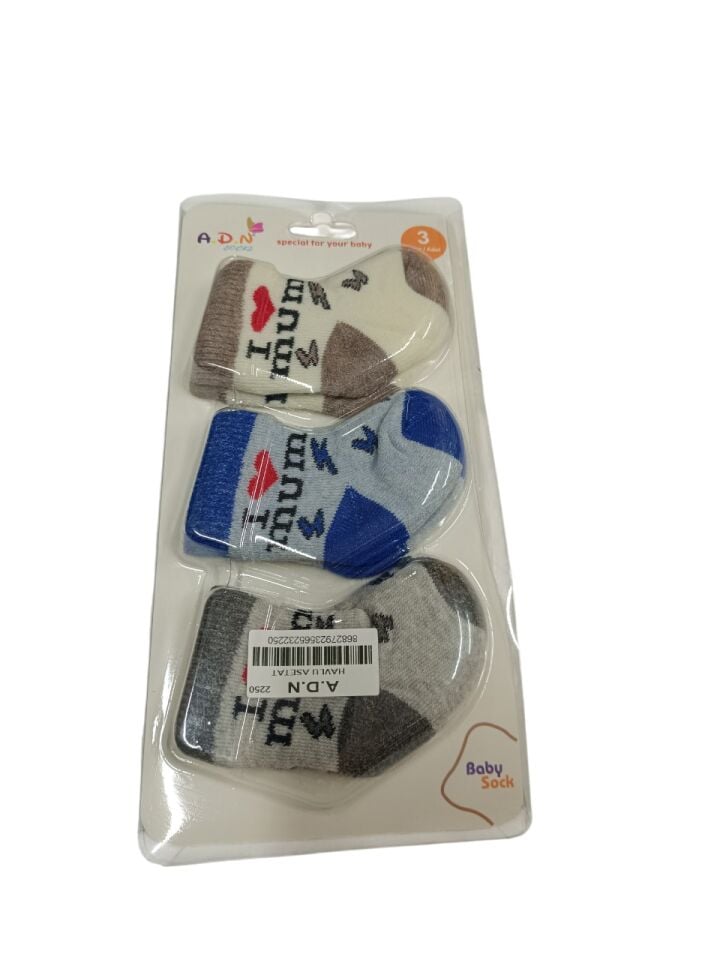 Adn 2250 Bebe 3lü Havlu Çorap