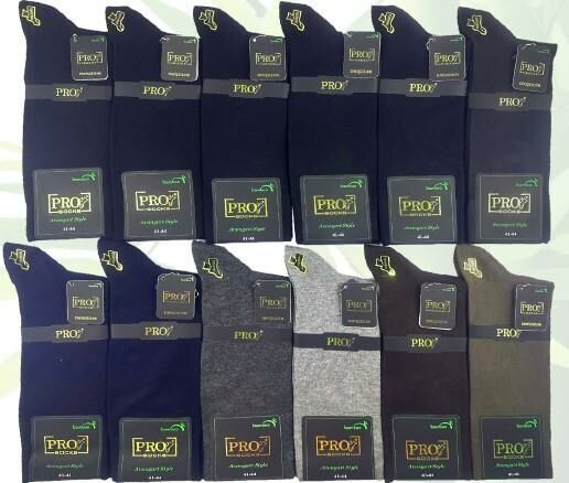 Pro 17604 erkek bamboo mevsimlik çorap siyah