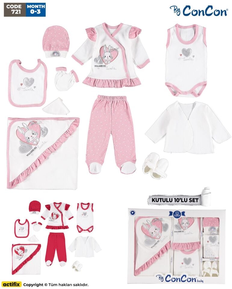 Concon 721 10lu Bebe Zıbın seti