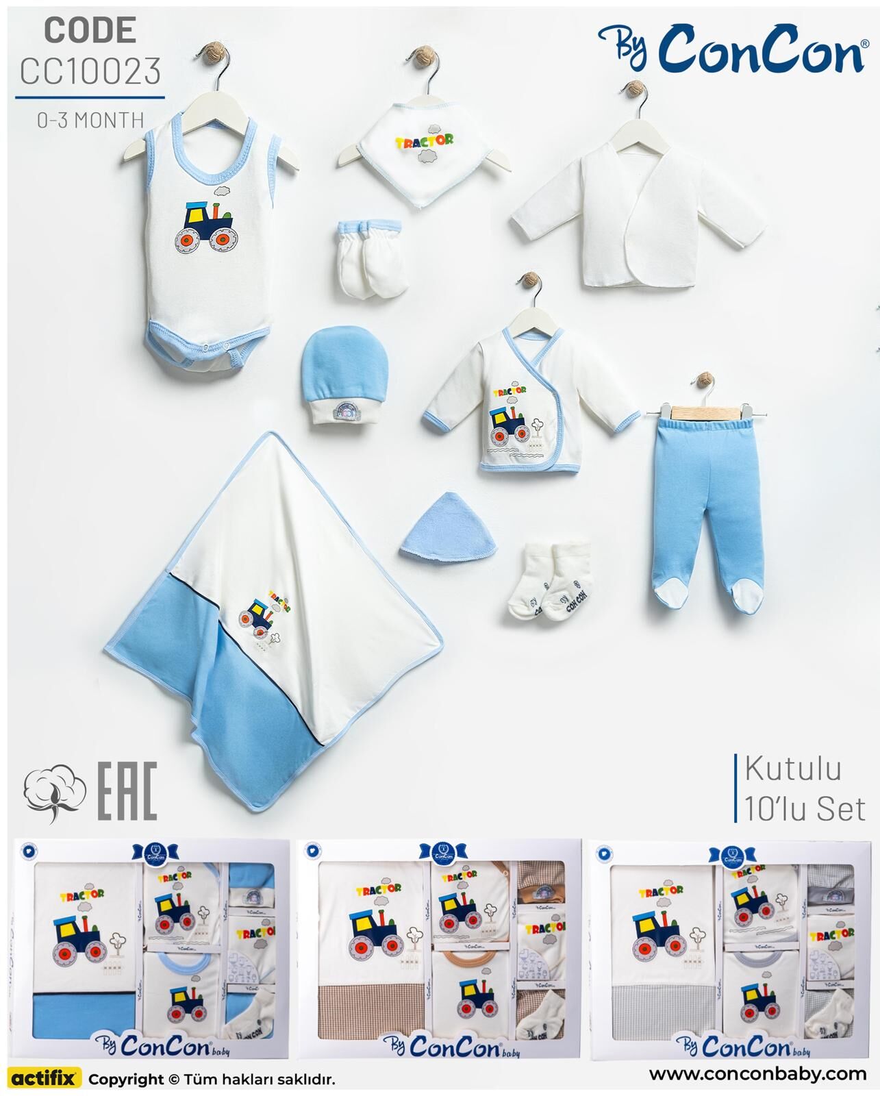 Concon 10023 10lu Bebe Zıbın seti