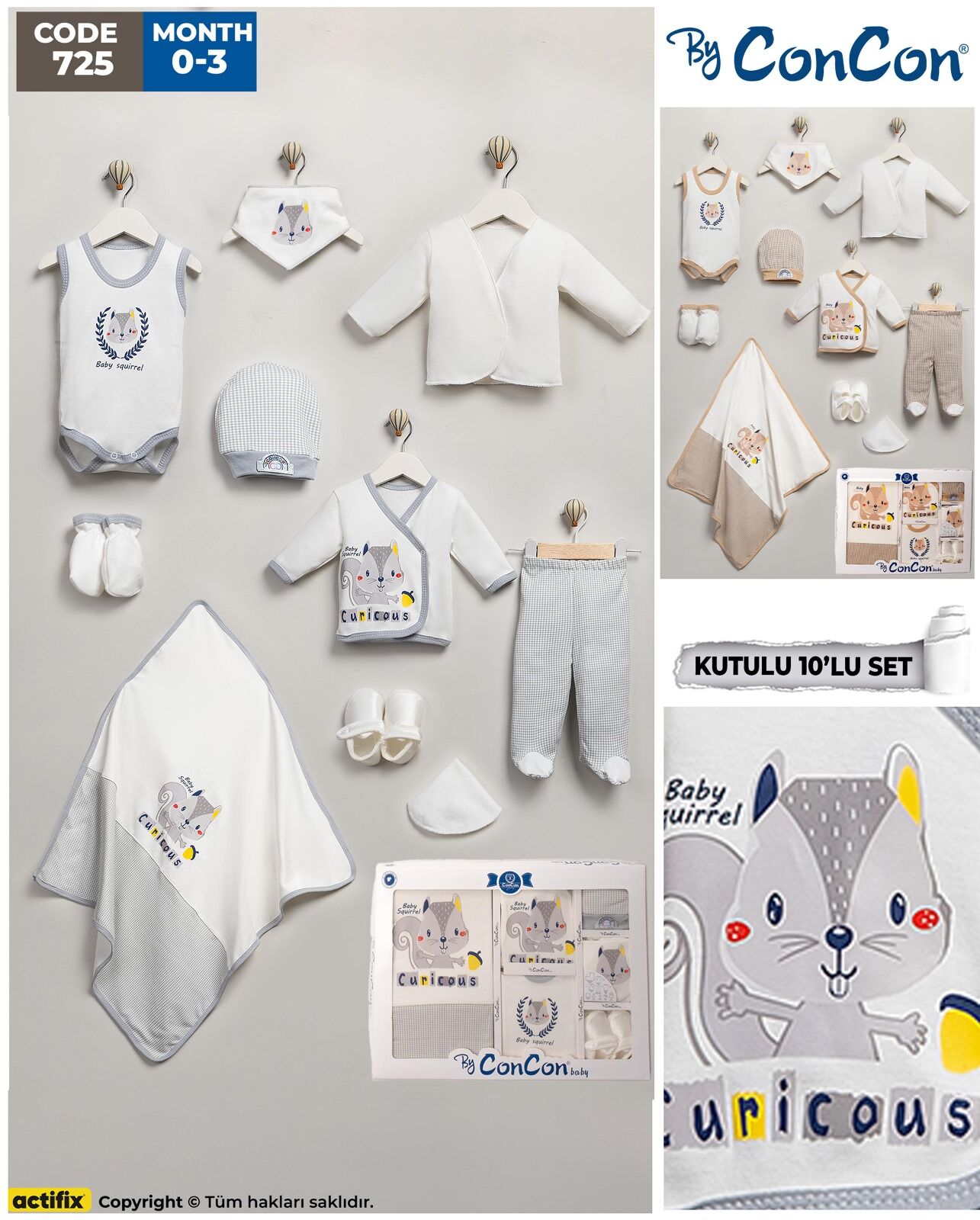 Concon 725 10lu Bebe Zıbın seti