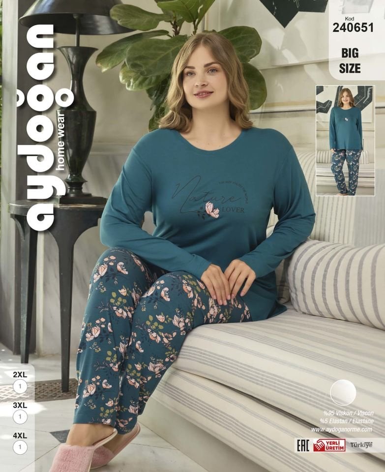 Aydoğan 240651 Bayan Battal Pijama Takım
