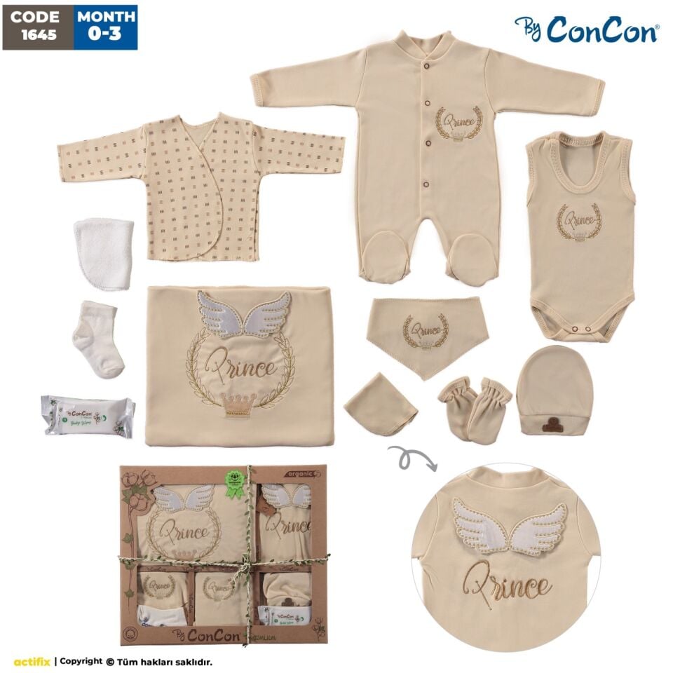 Concon 1645 Organik 10lu Bebe Zıbın seti