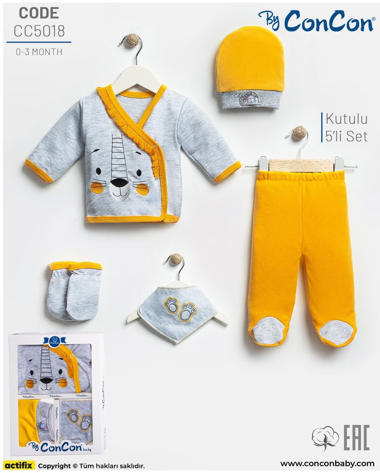 Concon 5018 5li Bebe Zıbın seti