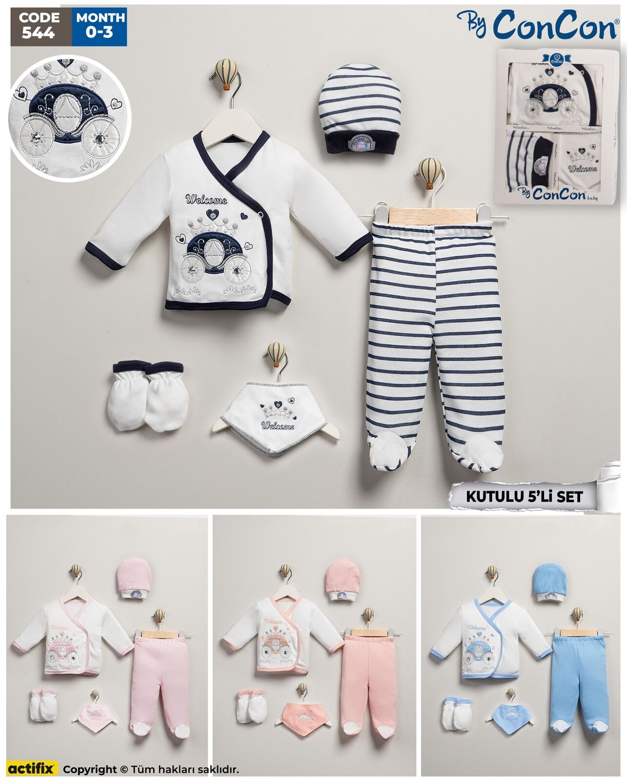 Concon 544 5li Bebe Zıbın seti