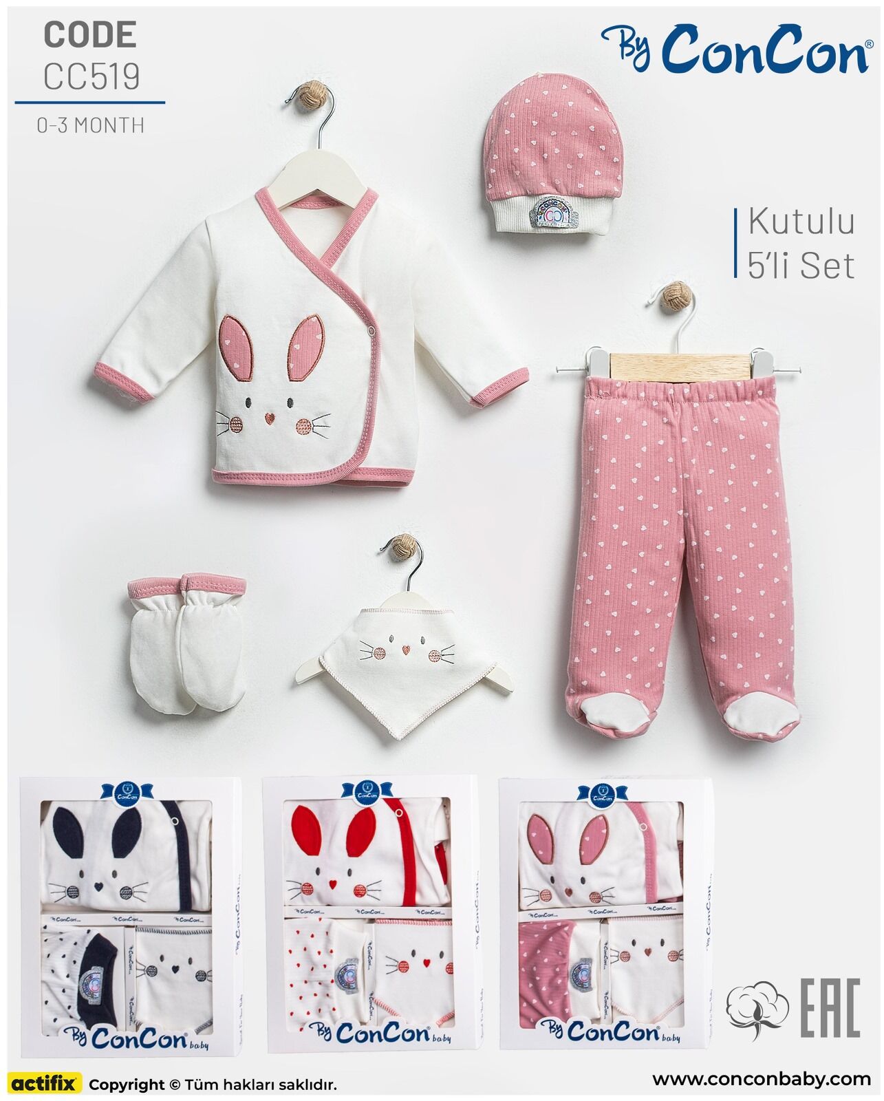 Concon 519 5li Bebe Zıbın seti