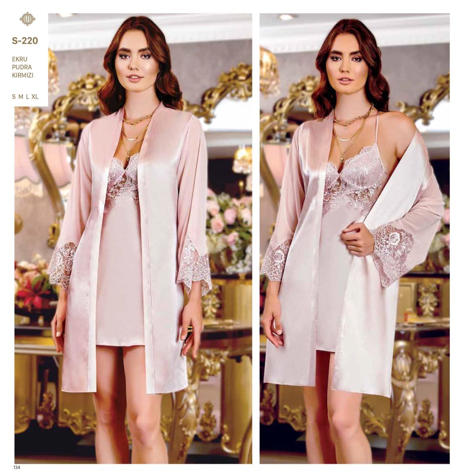Jeremi S220 Saten Dantelli 6 Lı Set -PUDRA - - XL