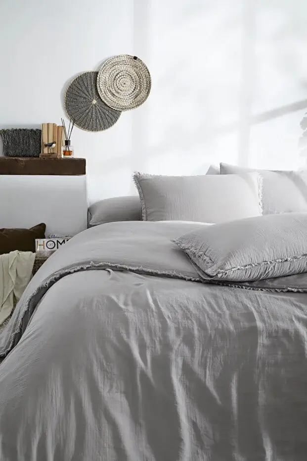 Özdilek Sofia Çift Kişilik Lastikli Çarşaf Muslin Nevresim Takımı