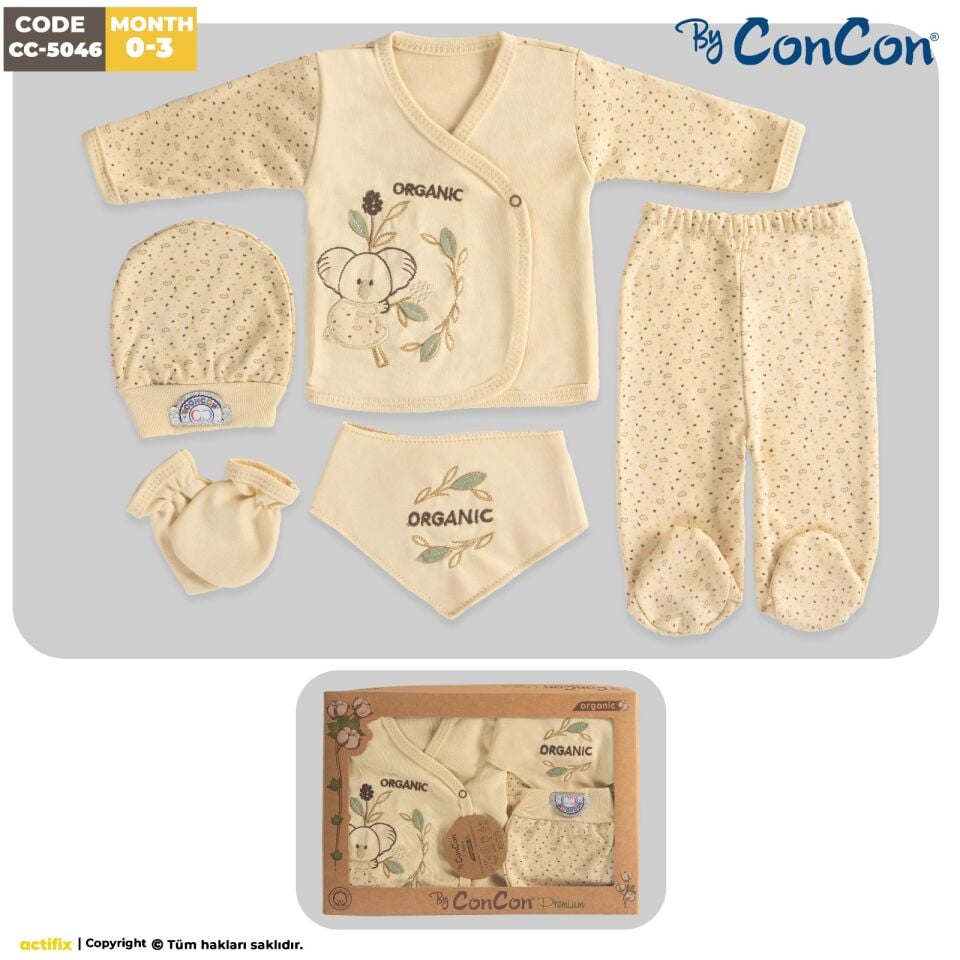 Concon 5046 Organik 5li Bebe Zıbın seti