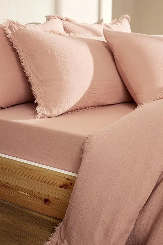 Özdilek Özdilek Sofia Çift Kişilik Lastikli Fitted Çarşaf Müslin Nevresim Takımı