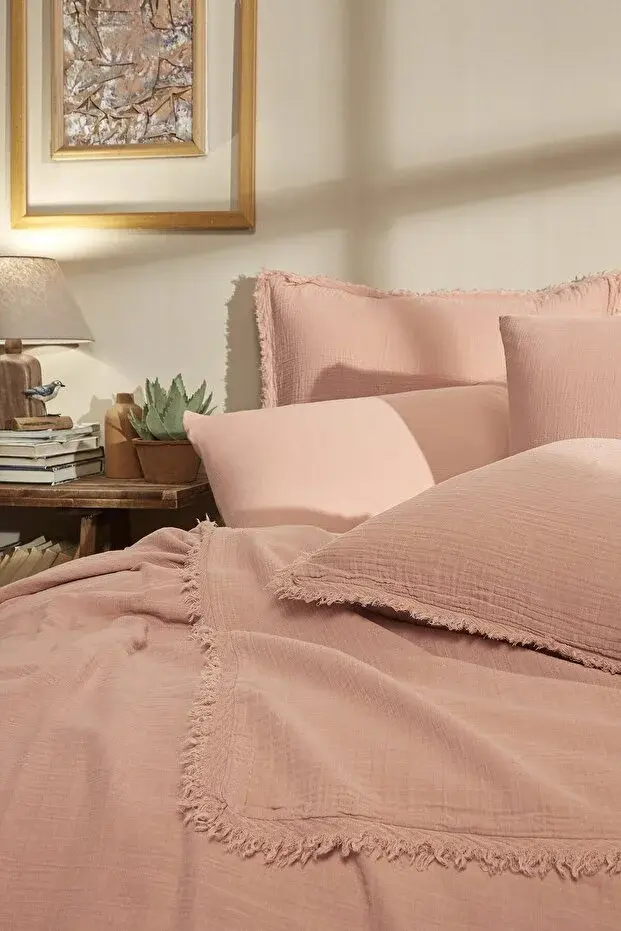 Özdilek Özdilek Sofia Çift Kişilik Lastikli Fitted Çarşaf Müslin Nevresim Takımı