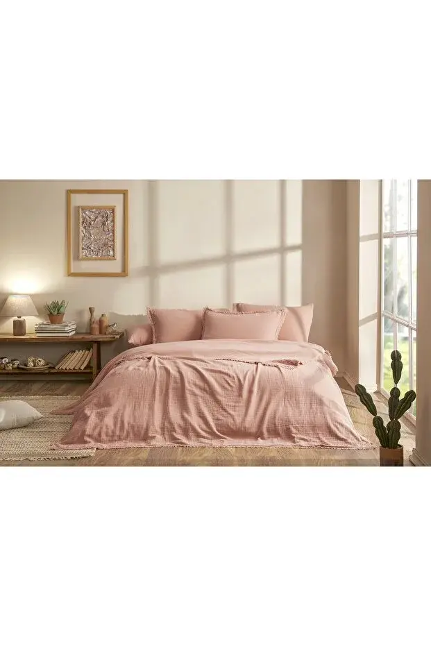 Özdilek Özdilek Sofia Çift Kişilik Lastikli Fitted Çarşaf Müslin Nevresim Takımı